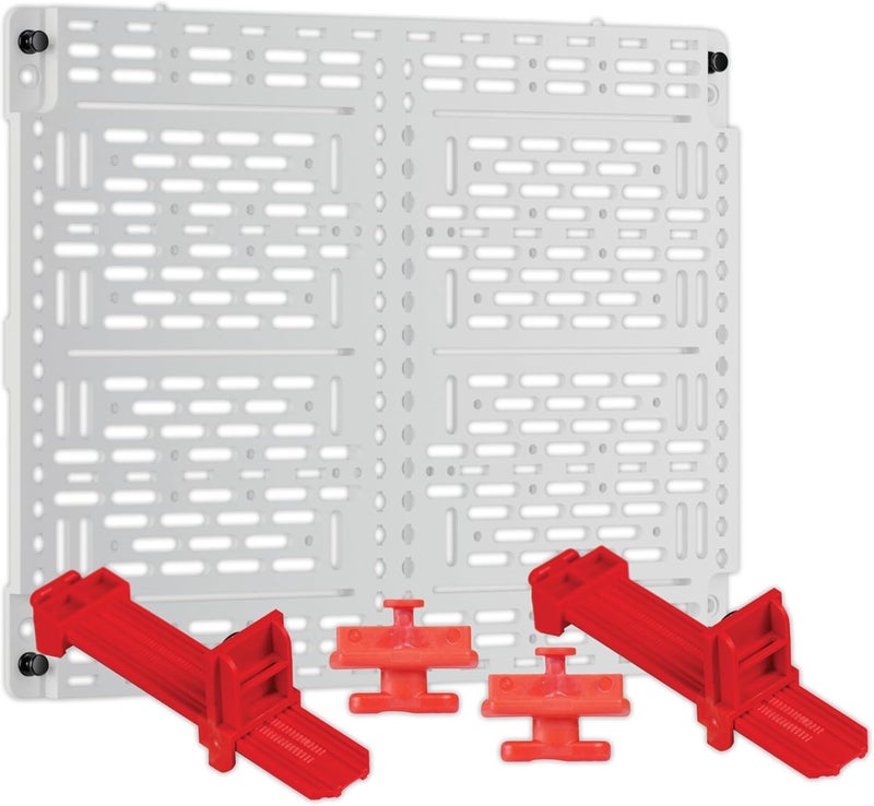 OnQ Legrand - Universal Mounting Plate 10 Inch, Secure Devices in Structured Media Enclosure Mounting Plate, Mounting Plate with 2 Rachet Clamps, Recessed Wall Plate to Organize Cable, White, AC1040F - Image 1